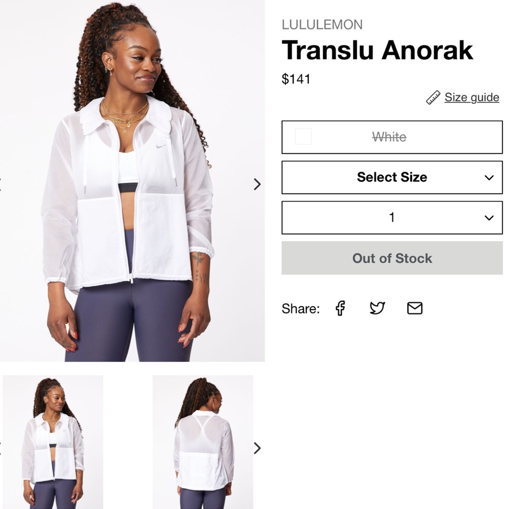 SOLD Lululemon Translu Anorak - Picture 4 of 14